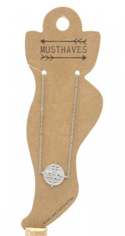 enkelbandje Coin dames RVS zilver