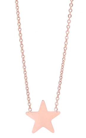 ketting Star dames RVS ros&eacute;goud