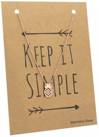 ketting Pineapple dames RVS ros&eacute;goud