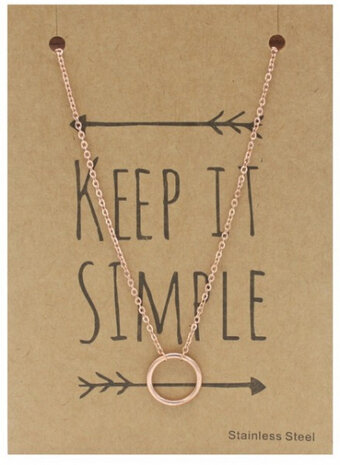 ketting Circle dames RVS ros&eacute;goud