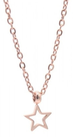 ketting Star dames RVS ros&eacute;goud