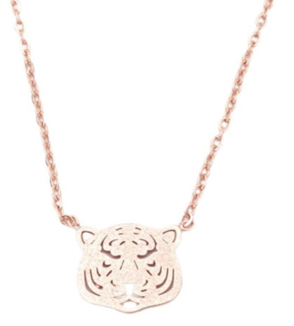 ketting Tiger dames RVS ros&eacute;goud