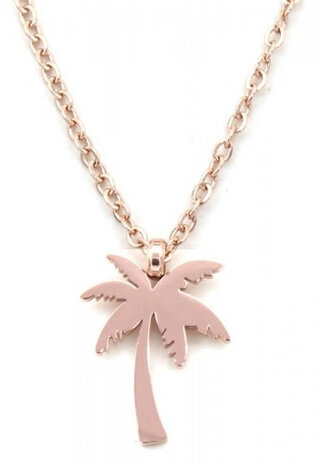 ketting Palmtree dames RVS ros&eacute;goud