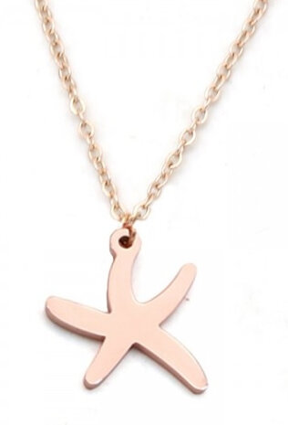 ketting Starfish dames RVS ros&eacute;goud