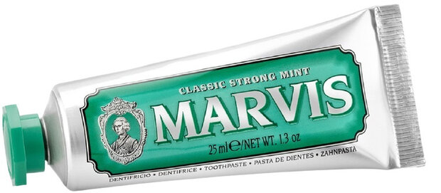 tandpasta Classic Strong Mint 25 ml zilver/groen