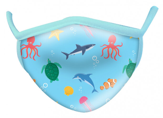 mondkapje Wild Smiles junior polykatoen blauw