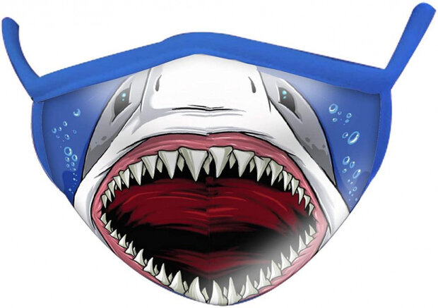 mondkapje Wild Smiles polykatoen junior blauw