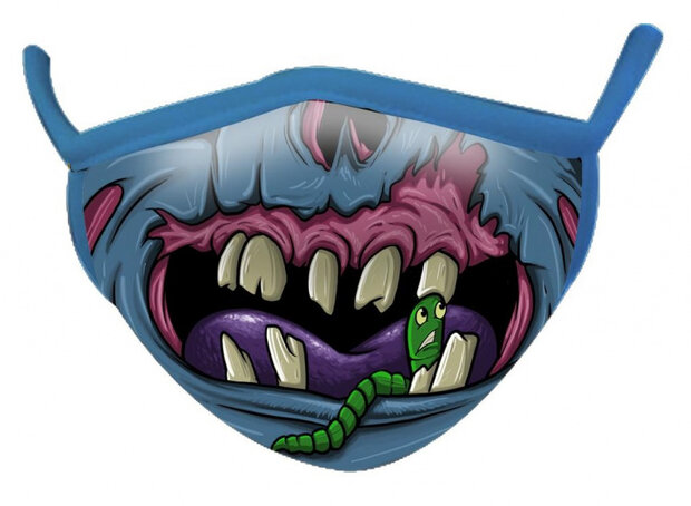 mondkapje Wild Smiles junior blauw polykatoen