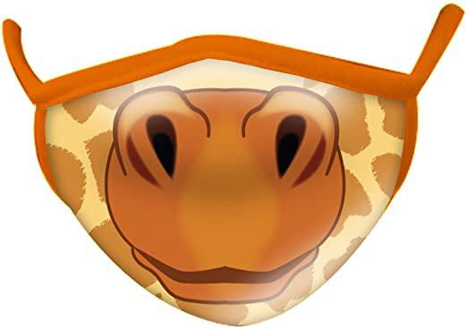 mondkapje Wild Smiles junior polykatoen geel/bruin