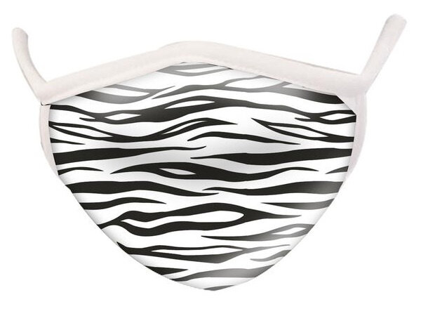 mondkapje Wild Smiles zebra polykatoen wit/zwart