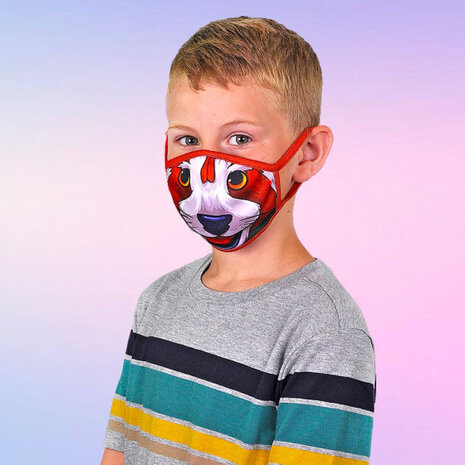 mondkapje Wild Smiles junior polykatoen rood