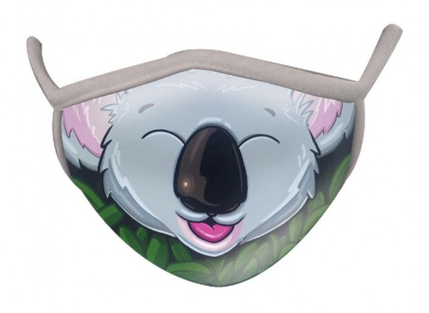 mondkapje Wild Smiles koala polykatoen grijs
