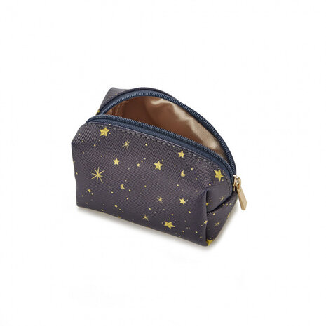 beautycase Starry dames 6 x 9 cm polyester marineblauw
