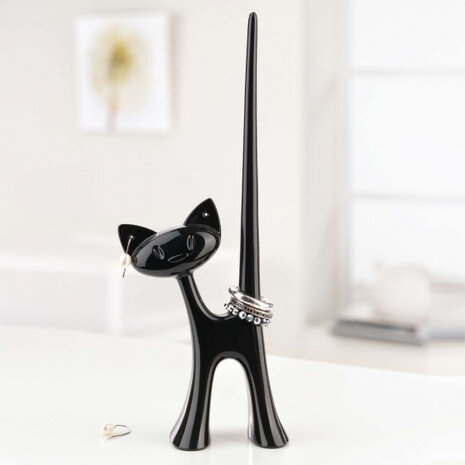 ringenhouder Miaou dames 8,6 x 21,5 cm zwart
