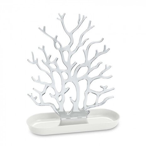 sieradenstandaard Cora 26,2 x 32,2 cm wit/transparant