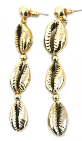 oorbellen Kendra dames 7 x 1,2 cm metaal goud
