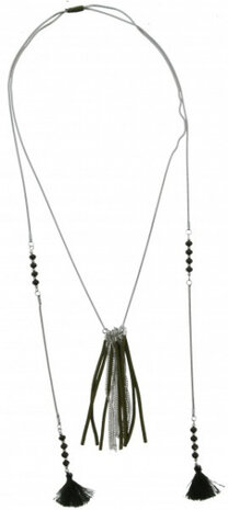 ketting Amy dames 80 cm zilver/groen verstelbaar