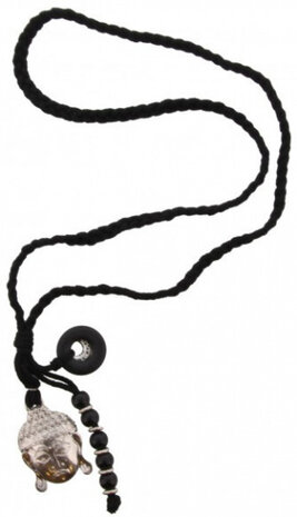 ketting Nela Luxe dames 44 cm textiel zwart one-size