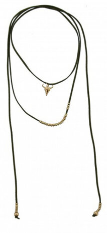 ketting Bull dames textiel/metaal zwart one-size