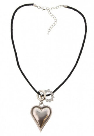 ketting Heart dames 46 tot 53 cm zwart verstelbaar