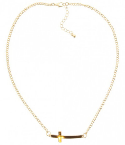 ketting Cross dames 50 cm metaal goud verstelbaar