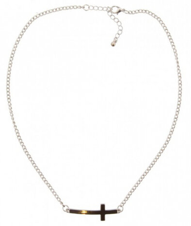 ketting Cross dames 50 cm metaal zilver verstelbaar
