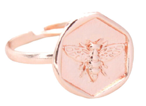 ring Bee&nbsp;dames metaal ros&eacute;goud verstelbaar