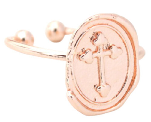 ring Cross&nbsp;dames metaal ros&eacute;goud verstelbaar