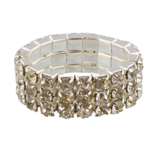 diamantjesring dames elastiek goud