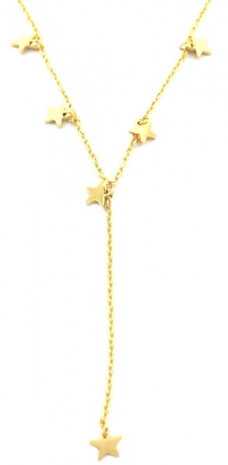 schakelketting sterretjes dames roestvrijstaal goud