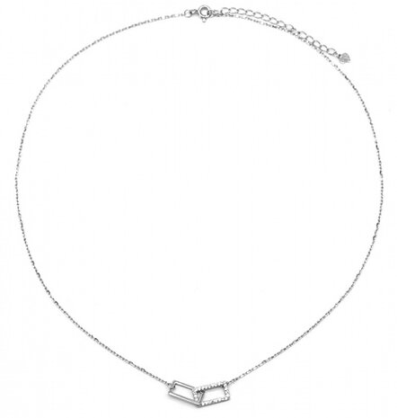 ketting Rectangles dames RVS 925 zilver verstelbaar