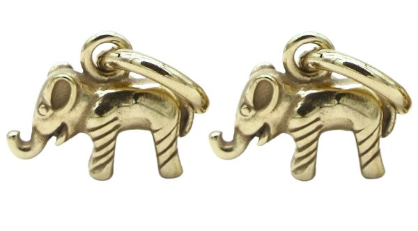 oorbellen Elephant dames 1 x 1,7 cm RVS goud