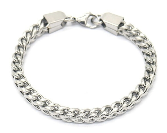 armband Round dames 19,5 cm RVS zilver
