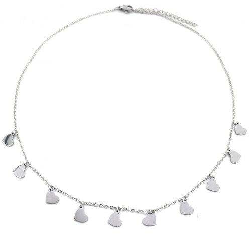 ketting Hearts dames 5 mm RVS zilver verstelbaar