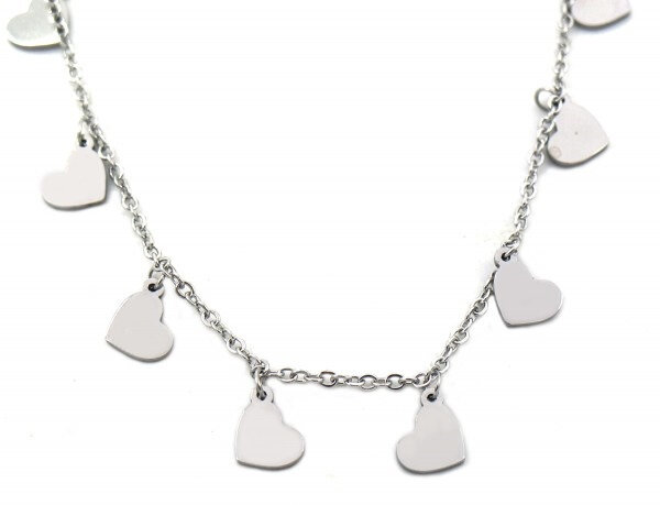ketting Hearts dames 5 mm RVS zilver verstelbaar