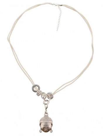ketting Nela dames 78-85cm RVS wit/zilver