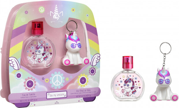 cadeauset Eau My Unicorn meisjes roze/wit 50 ml 2-delig