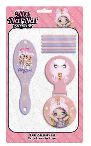 haaraccessoires meisjes roze/lila 8-delig