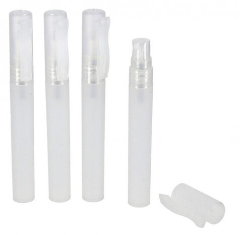 sprayflesjes 10 ml 13 x 2 x 1,5 cm transparant 4 stuks