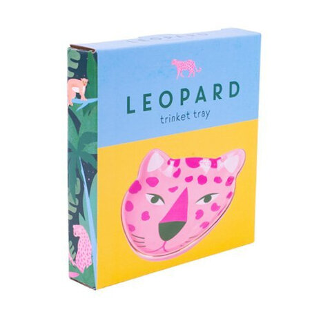 sieradenschaal luipaard 12 x 13 cm keramiek roze
