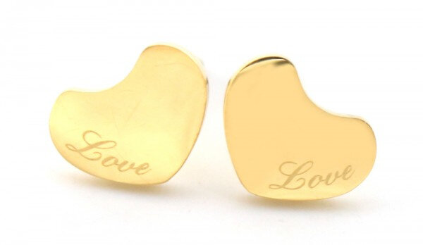 oorknopjes Heart dames 10 mm RVS ros&eacute;goud