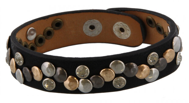 armband Lies dames leer zwart one-size