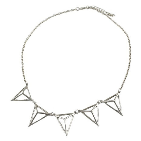 schakelketting Piramide dames staal zilver