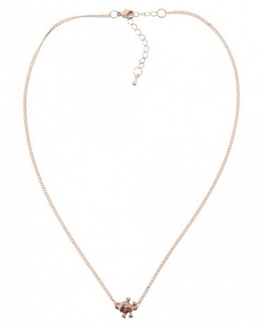 ketting Skull dames 40 cm staal ros&eacute;goud verstelbaar