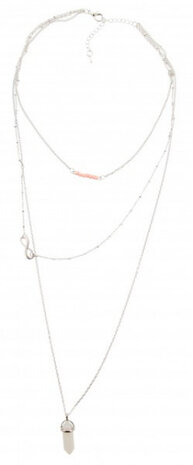 ketting Yke dames 46 cm staal zilver verstelbaar