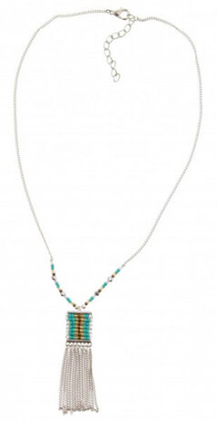 ketting Maan dames 44 cm staal zilver verstelbaar
