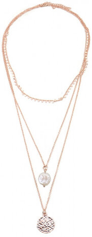 schakelketting Coin dames verstelbaar RVS ros&eacute;goud