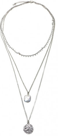 schakelketting Coin dames verstelbaar RVS zilver