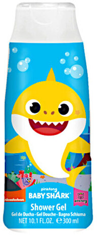 douchegel Baby Shark junior 300 ml lichtblauw/wit