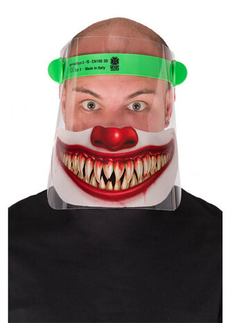 gezichtsmasker Horror Clown transparant/wit